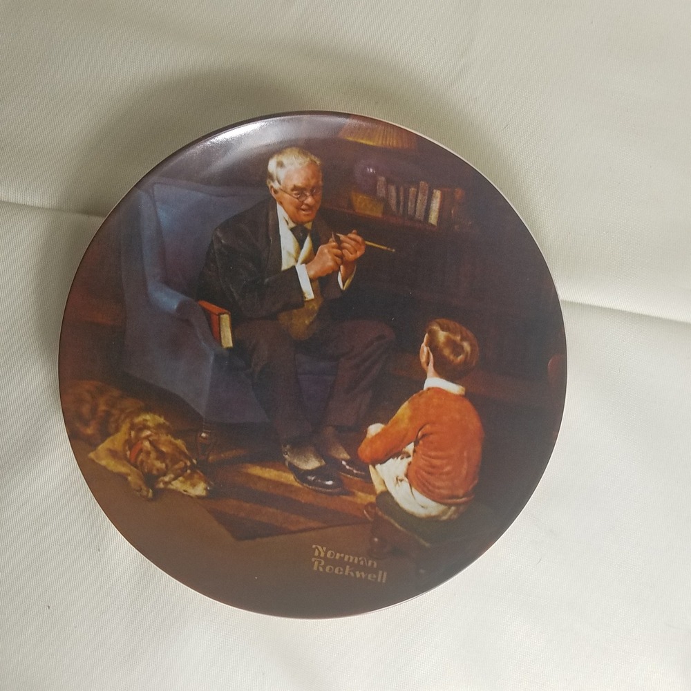 Knowles Norman Rockwell The Tycoon Plate Brown 1982 Heritage authentic